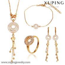 63102- Xuping Italian 4-pieces jewelry designers conjunto de joyas de bronce 18k